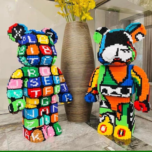 ( Tặng kèm búa ) Lego Gấu Bearbrick 55 cm, 50cm, nhiều mẫu mã, khổng lồ, hàng đẹp, dùng làm trang trí, quà tặng decor, lego gấu bearbrick lắp ráp.