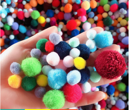 10/20 hạt pompom lộn xộn ngẫu nhiên màu & size