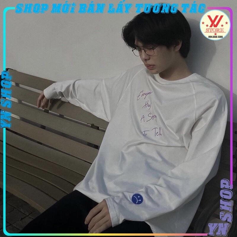 ♣  Áo thun tay dài form rộng unisex in hai mặt sadboiz  - có logo THÊU TAY  mặt buồn chất cotton dày