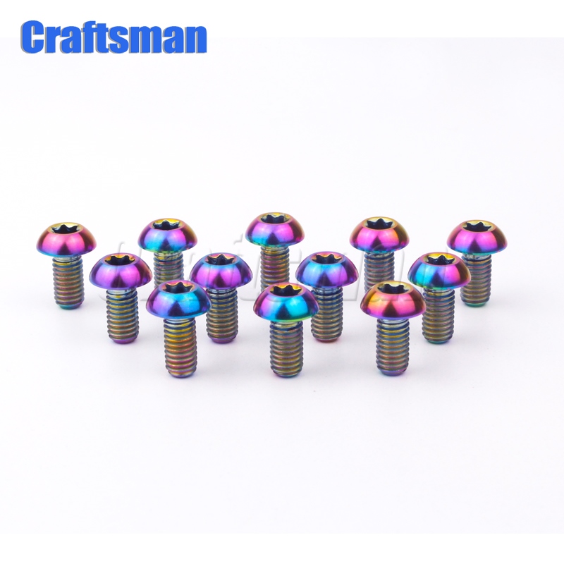 12 Pcs Titanium Bolts M5x10 12mm Screw Bolt for Disc Brake Rotors Mountain Bike amp; Road Bike T25 Torx Head Bicycle disc
