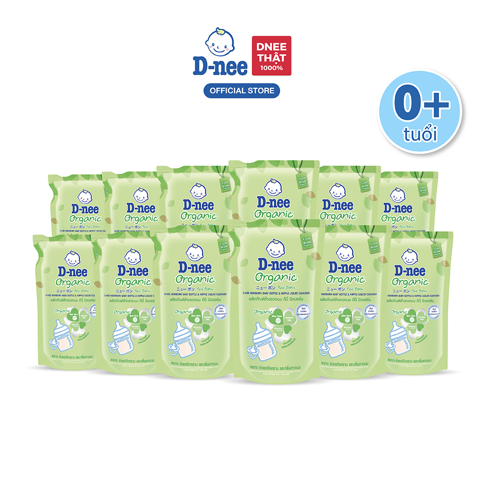 Combo 12 nước rửa bình sữa d-nee organic 550 ml