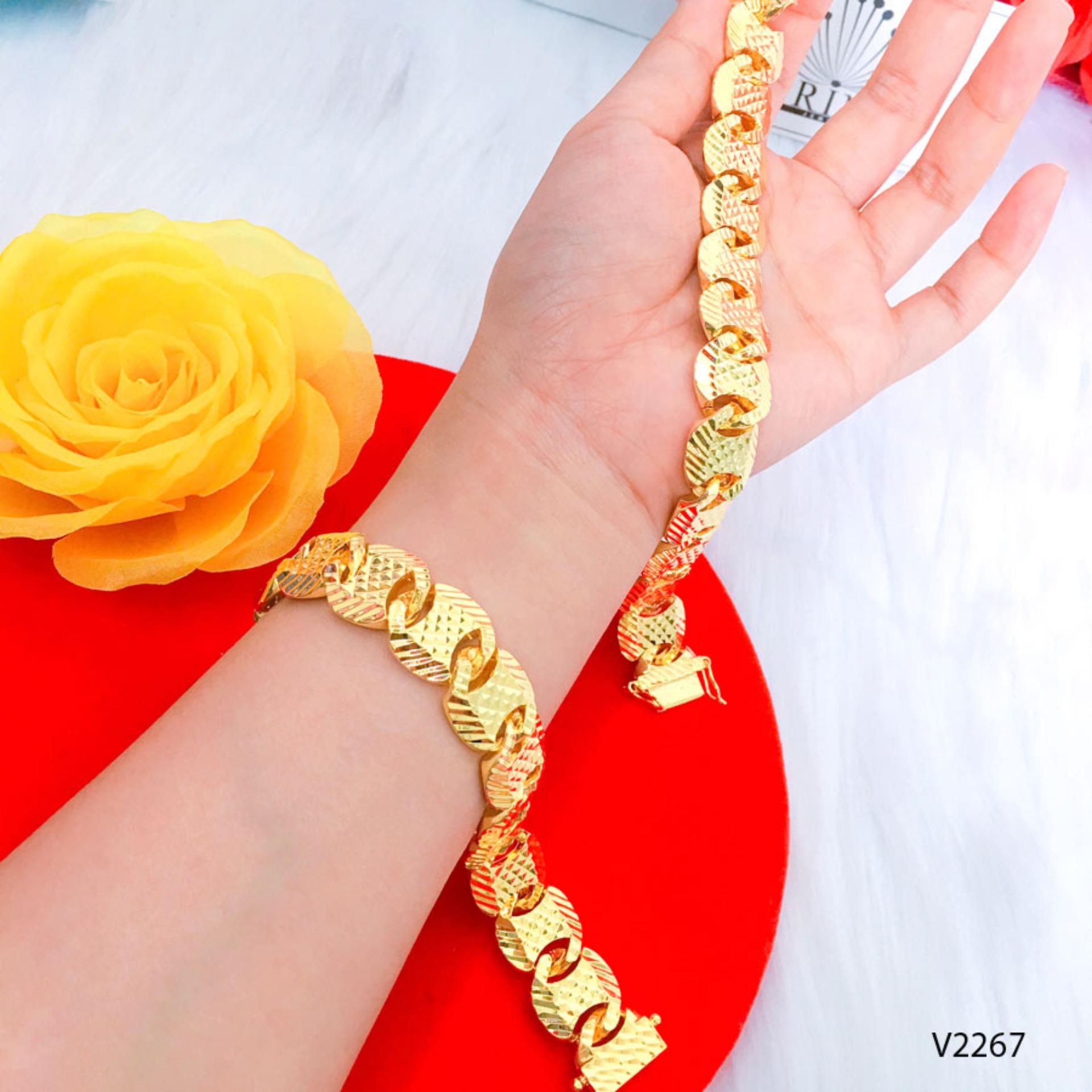 Vòng đeo tay, lắc xích bản lớn nam nữ thiết kế thời trang Orin V2267