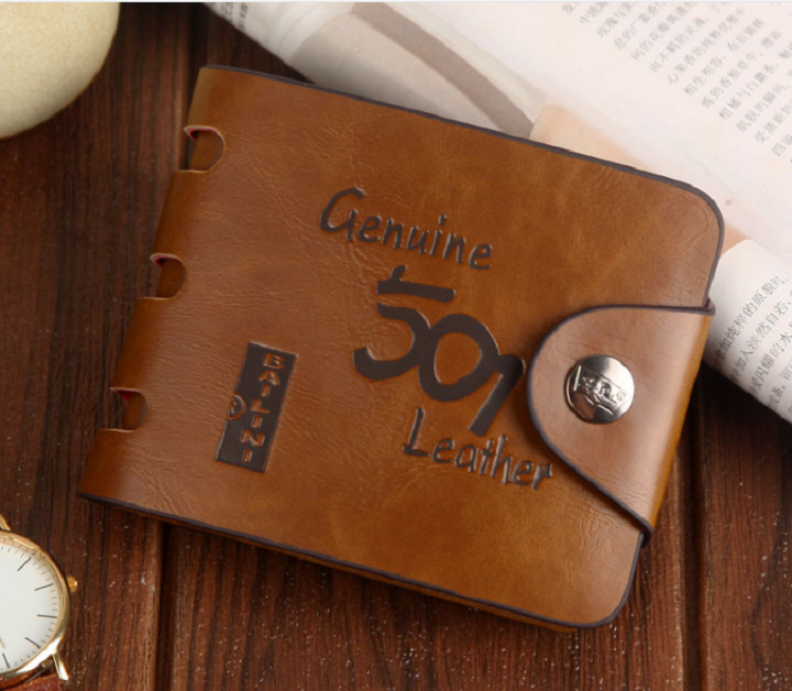 Ví nam da bò cao cấp chính hiệu BAILLINI GENUINE LEATHER chất liệu da bò hai ngăn lớn và các ngăn thẻ tiện lợi kích thước 12 x 10 x 1.7 cm