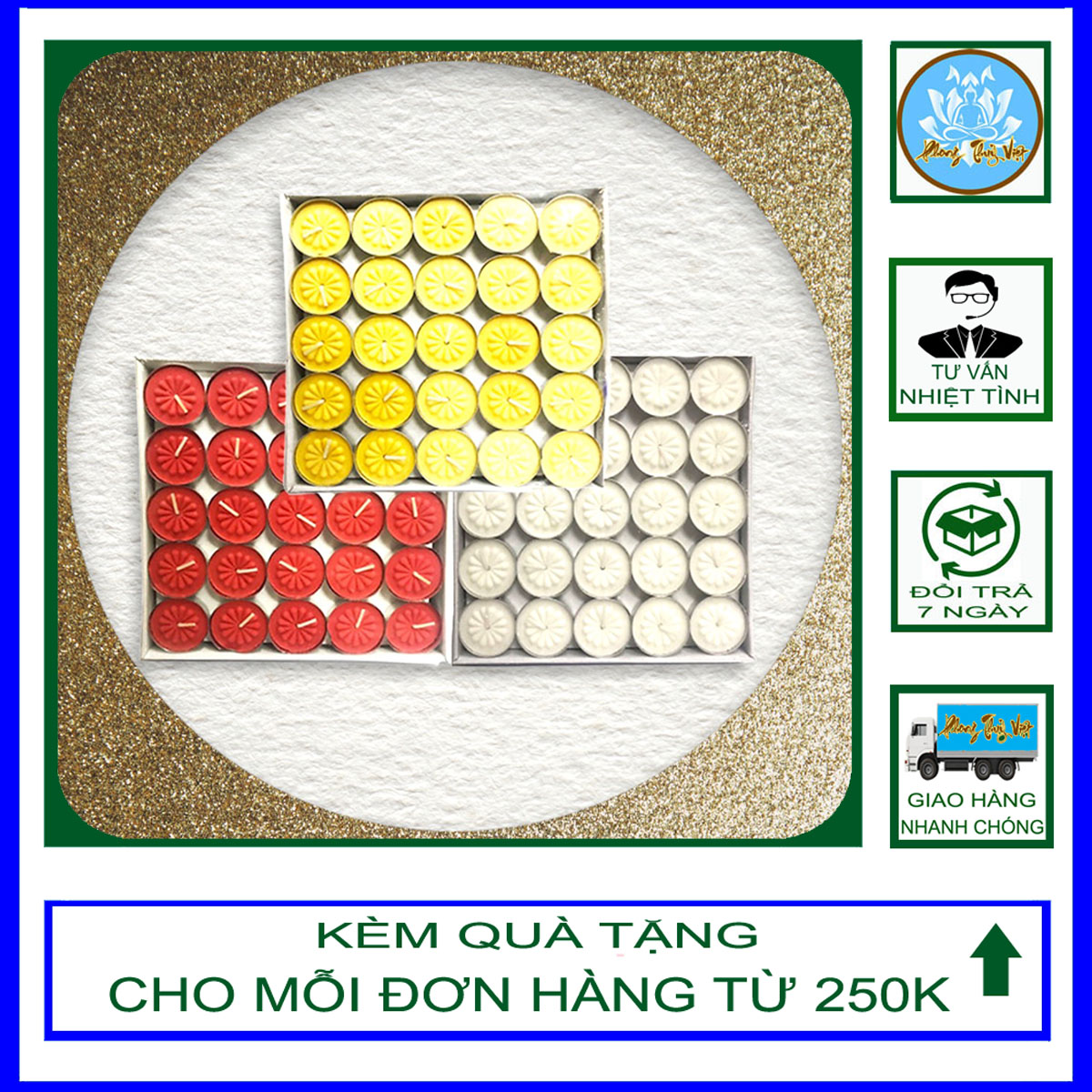 Bán chạy - nến tealight - đèn cầy cúng sao- hộp 100 cái - cháy 2h
