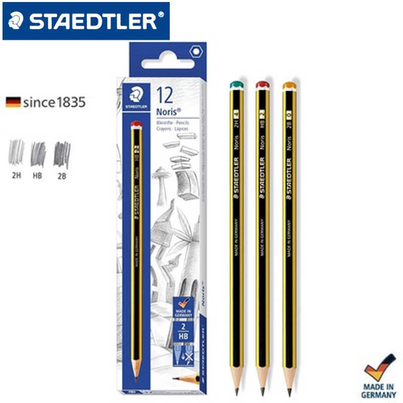 Bút chì Đức staedtler Noris cao cấp [ Hộp 12 cây] màu vàng đen - bút chì HB, bút chì 2B. Gỗ mịn, không xước, chì rõ