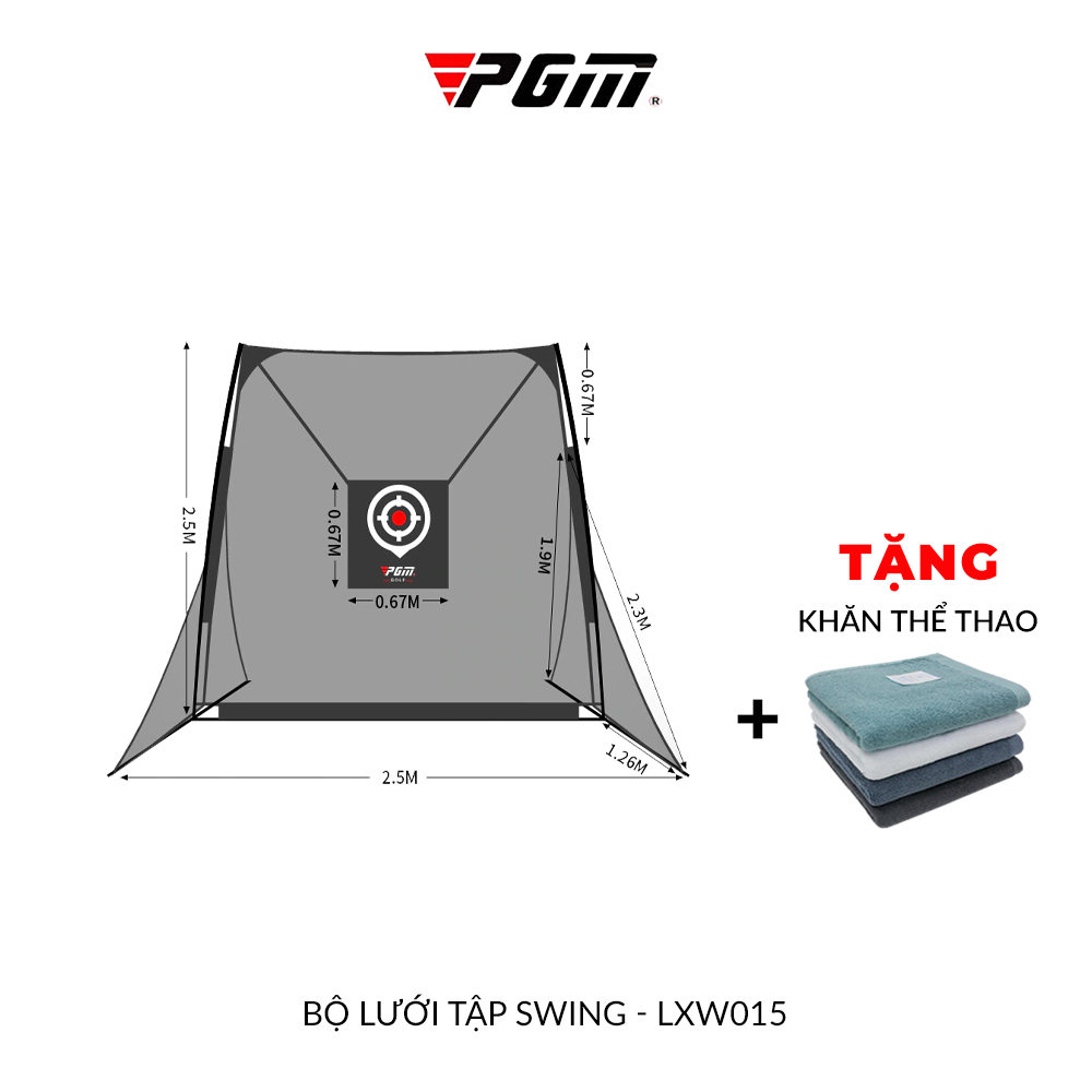 Bộ lưới tập swing golf lxw015 2.5m*2.5m - pgm practice net