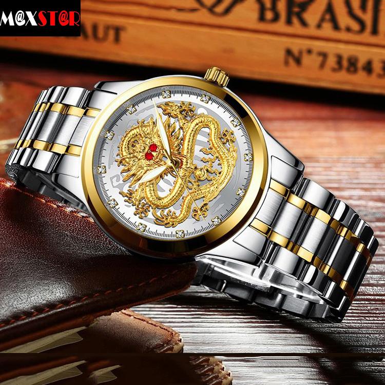 Đồng Hồ Thời Trang Nam Cao Cấp - Đồng Hồ FNGEEN RỒNG VÀNG - MAX STAR(RV01) - Sang Trọng Đẳng Cấp + Hộp [GIÁ CỰC SỐC]
