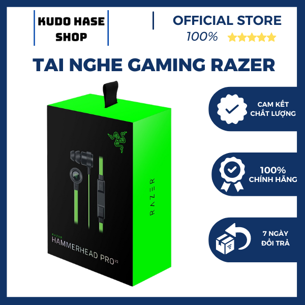 Xách Tay Tai Nghe Có Dây Gaming Razer Pro V2Bền Bỉ Tích Hợp Micro Đàm Thoại Cổng Kết Nối 3.5mm Bảo Hành 24 Tháng