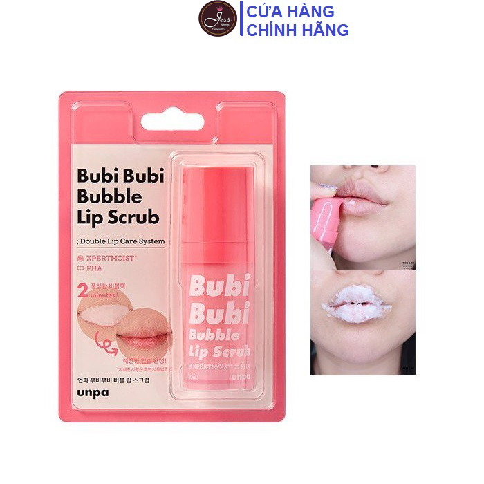 Tẩy tế bào chết sủi bọt cho môi unpa bubi bubi bubble lip scrub 10ml