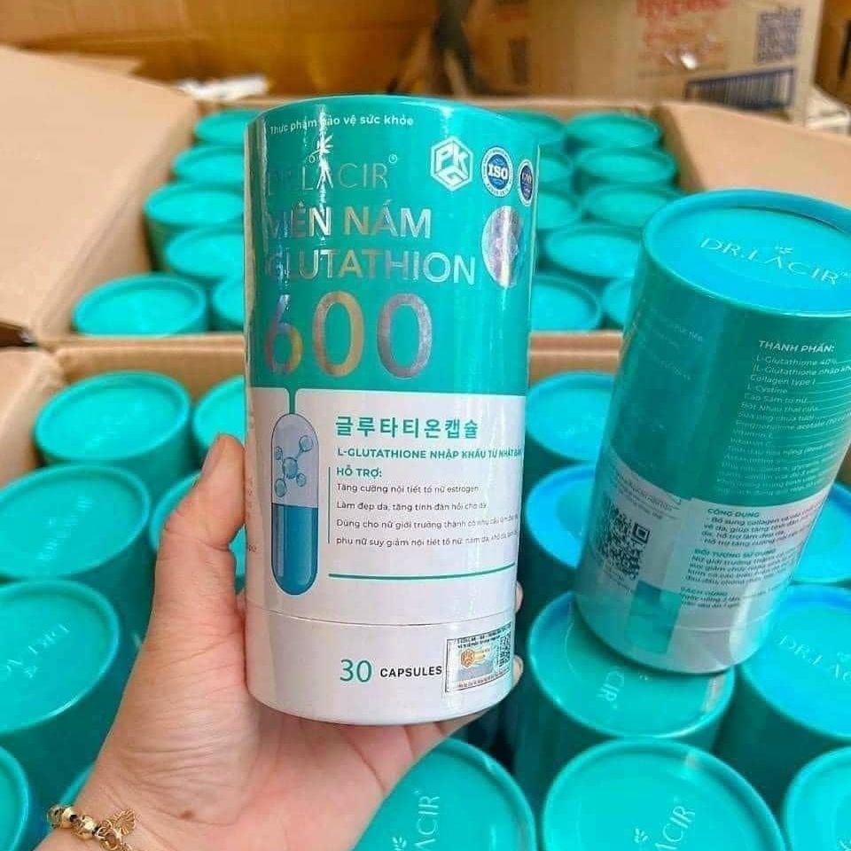 Viên Uống Trắng Da Glutathione 600 Hạn Chế Lão Hoá Da Nếp Nhăn Tăng Nội Tiết Tố Nữ
