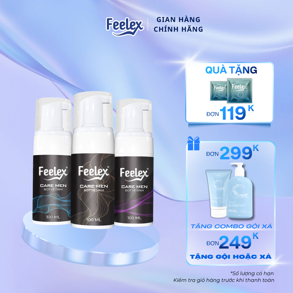 Dung dịch vệ sinh nam Feelex care Men dạng bọt, hương thơm nam tính, mát lạnh - 100ml