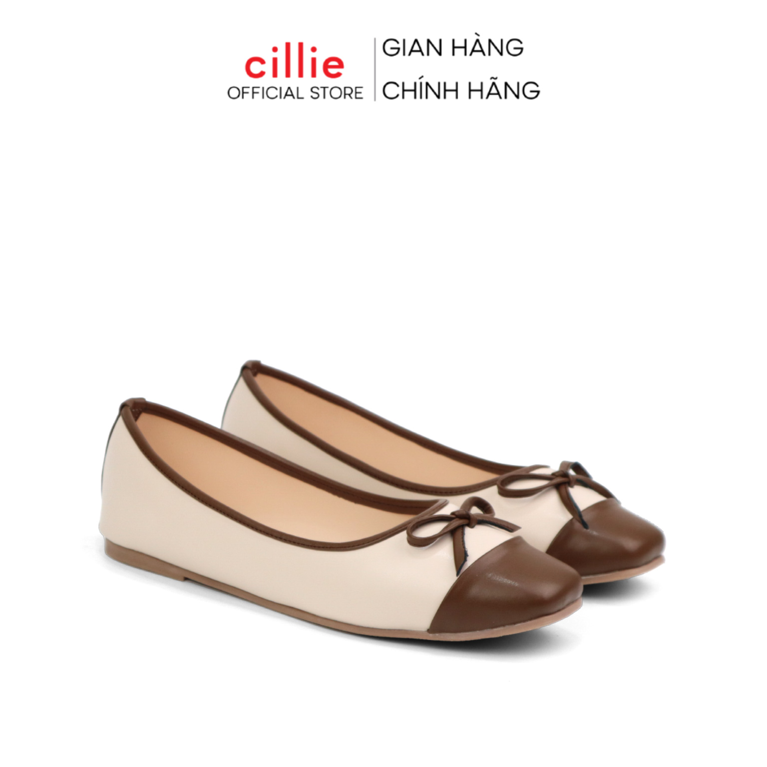 Giày búp bê cillie nữ đế bệt bằng da mềm mại êm mềm không đau chân 1040