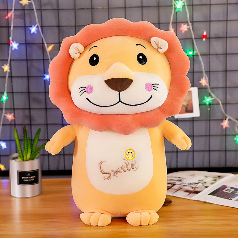 Gấu Bông, Gối Ôm Ôm Ngủ Sư Tử Smile Siêu Mịn Hàng Cao Cấp Vải Nhung Mịn Co Dãn 4 Chiều