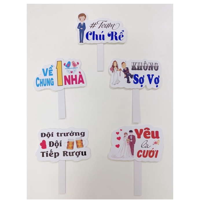 Combo 5 hashtag check in đám cưới