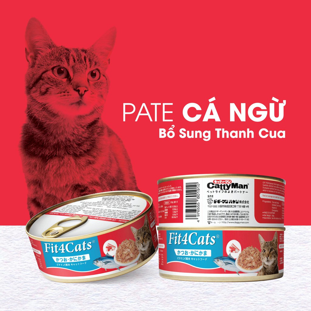 CATTYMAN JAPAN 1 Pate 160GR cá ngừ MIX VI cho mèo Fit4Cats