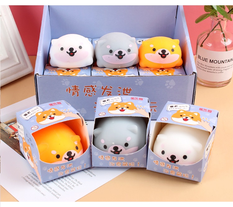 Đồ chơi nhào nặn chó Shiba dạ quang phát sáng trong tối