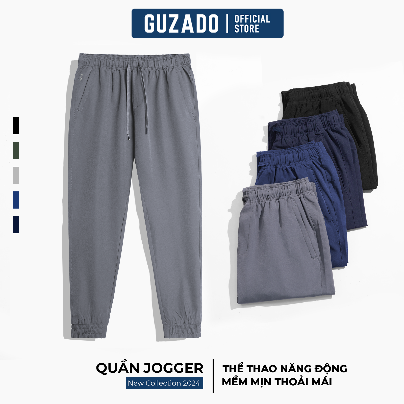 Quần Dài Jogger Nam GUZADO Form Dáng Thể Thao Thích Hợp Với Các Hoạt Động Ngoài Trời, Màu Sắc Đa Dạng Dễ Phối Đồ GDC02