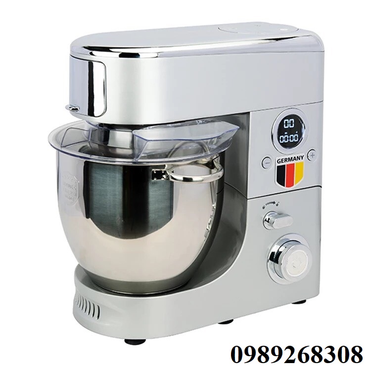 Máy nhào bột Kitchenlove 7L 1500W- Hàng xuất Đức 100% thân vỏ kim loại cối inox an toàn- Commercial stainless steel 1500W powerful Dough Mixer Household Electric Food Mixer 7L Egg Cream Salad Beater cake mixer