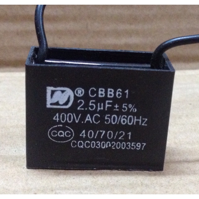 2 tụ 2,5uf 400vac - tụ quạt bàn - tụ quạt treo - tụ quạt tản.