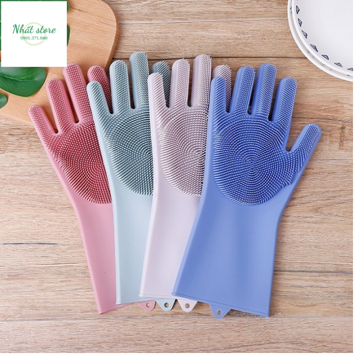 Găng tay rửa chén bát silicon tạo bọt- nhất store