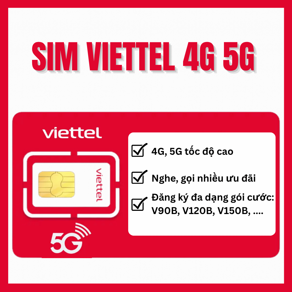 SIÊU SIM 4G 5G VIETTEL COMBO NGHE GỌI + DATA - MIỄN PHÍ: DATA TỐC ĐỘ CAO 60GB/THÁNG, GỌI NỘI MẠNG MI