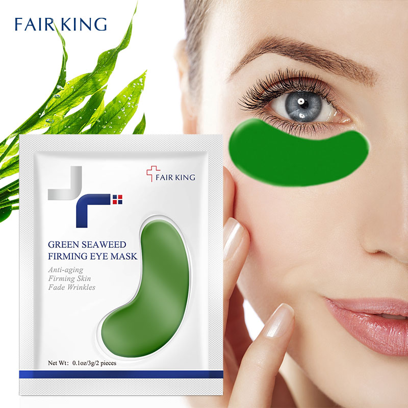 FAIR KING 1PCS Mặt nạ mắt được chiết xuất từ tảo biển xanh giúp dưỡng ẩm, xóa nếp nhăn và quầng thâm vùng mắt - INTL