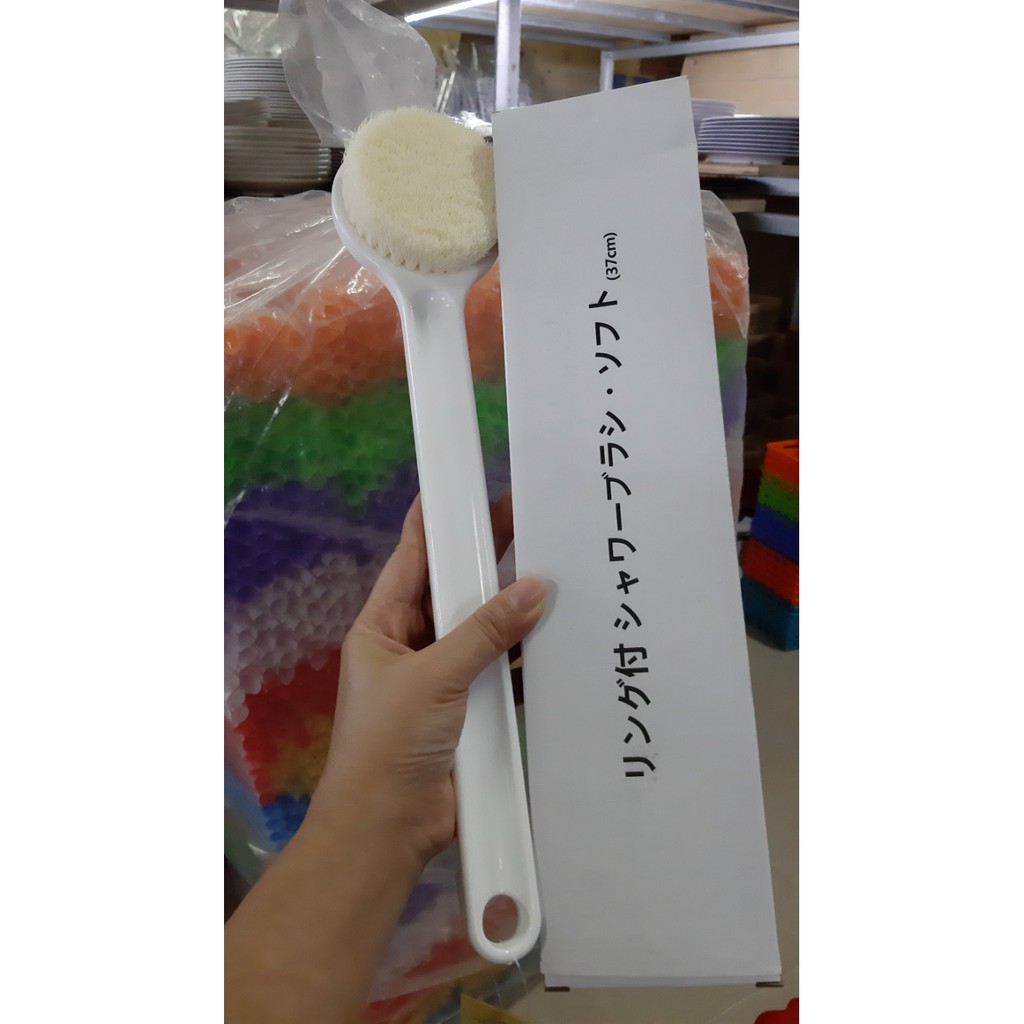 Cây cọ lưng chà lưng MUJI 37cm tẩy da chết lưu thông mạch máu thông minh tiện ích tạo bọt mềm mại massage cho cơ thể