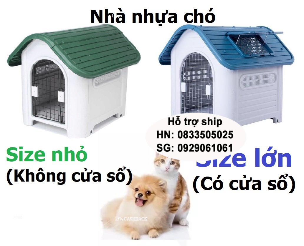 Nhà cho chó mèo ở - NHÀ NHỰA MÁI VÒM nhà chó mèo nhỏ / nhà ở cho thú cưng/ nhà nhựa thú cưng / nhà nuôi chó / nhà mèo / nhà chó / lồng nuôi chó / lồng nhốt chó / nhà nhốt chó / chuồng chó bằng nhựa