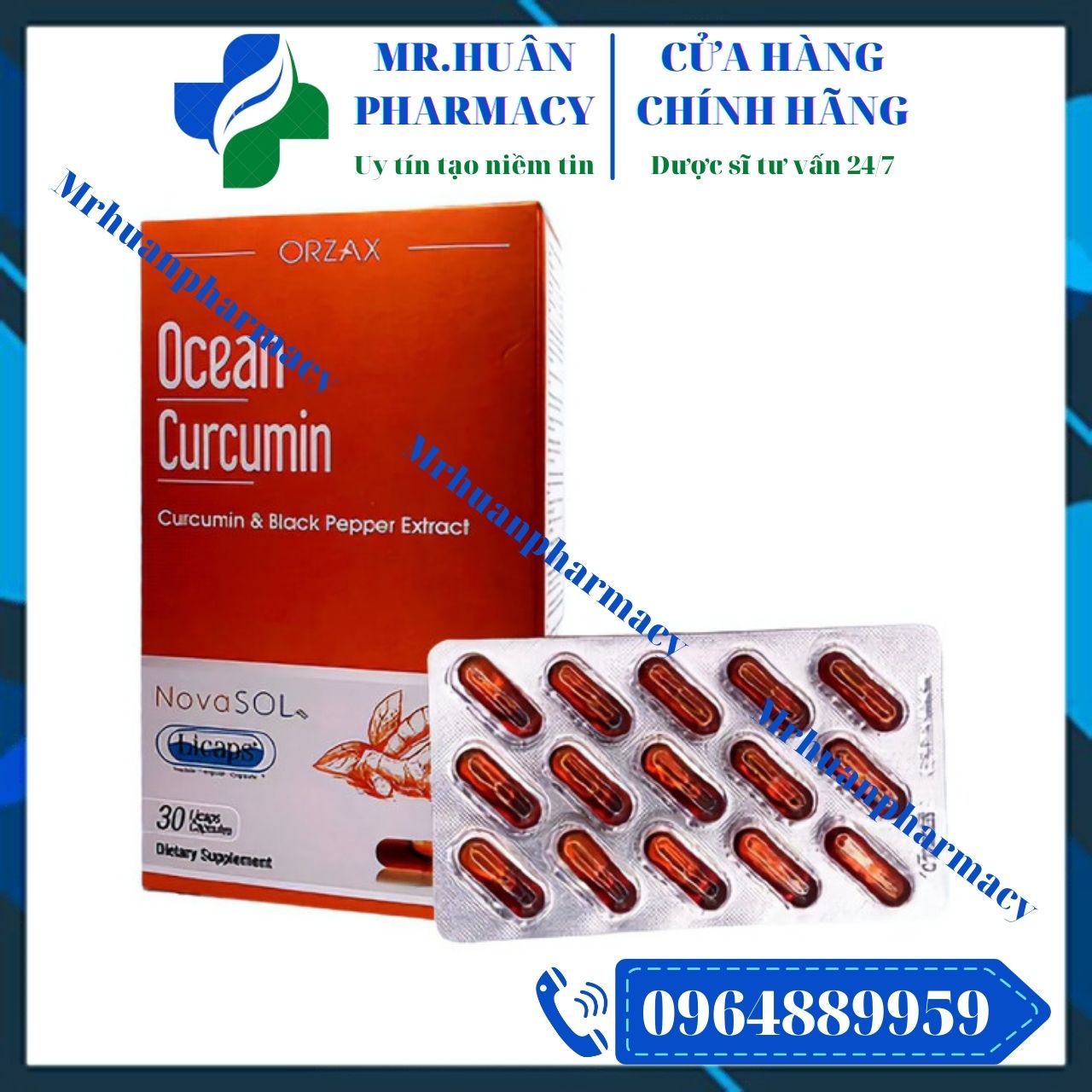 Ocean Curcumin - Hỗ trợ tiêu hóa và bảo vệ niêm mạc dạ dày, hỗ trợ điều trị đau dạ dày