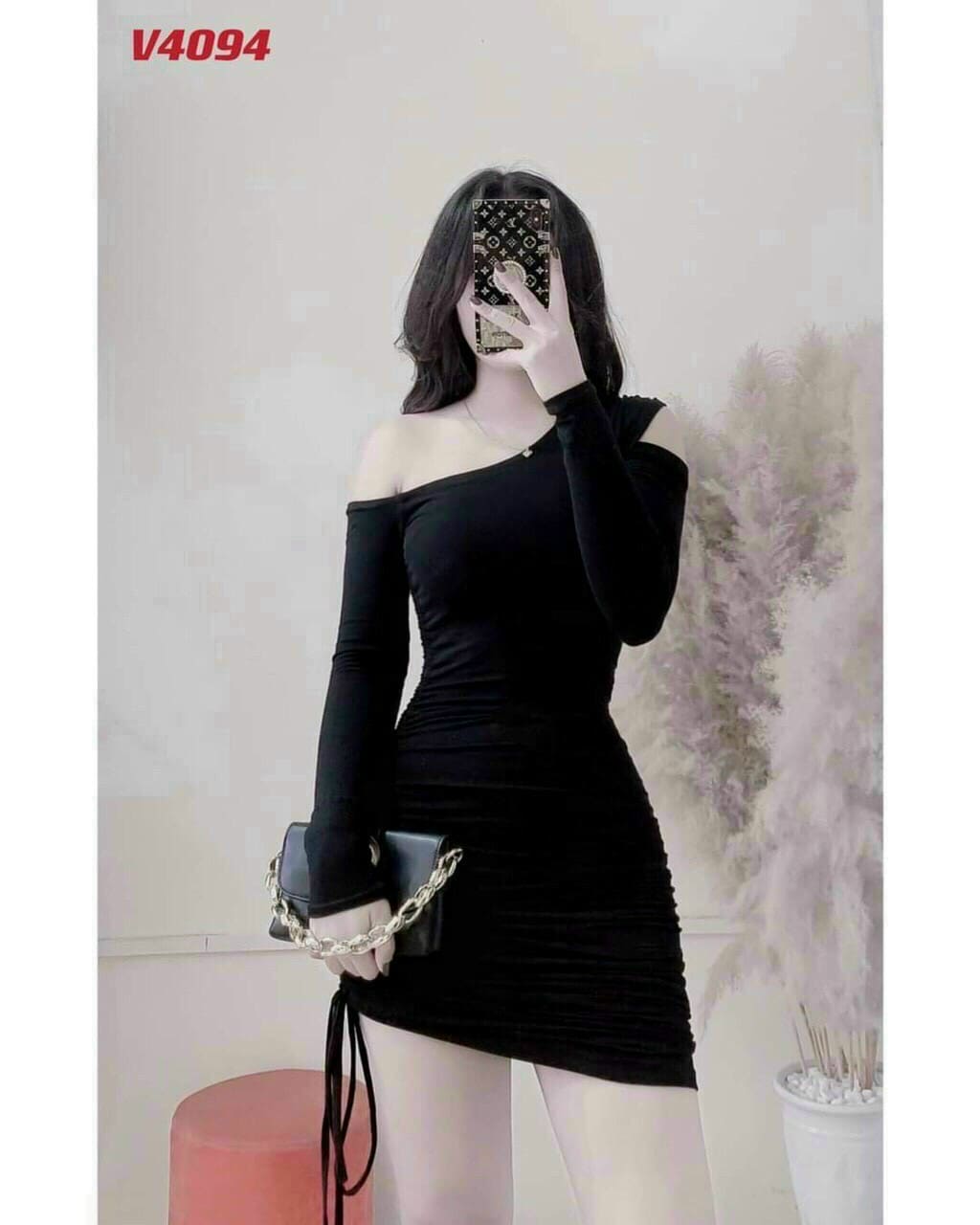 [HCM][Mẫu Mới]Đầm Nữ Kiểu Dáng Body Dài Tay Chất Liệu Cotton Dày Thời Trang HARI