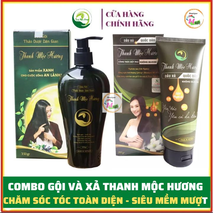 Combo Dầu gội Xả Thanh Mộc Hương (mẫu mới) từ thảo mộc thiên nhiên giúp mọc tóc dày và mượt tóc