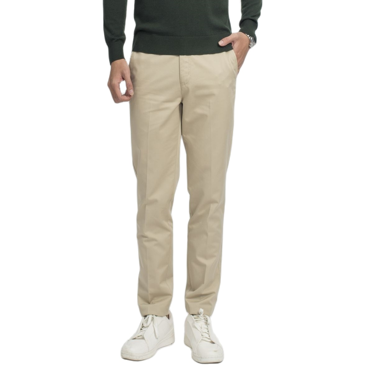 Quần kaki Aristino AKKR04 - Dáng Slim fit - Chất liệu Cotton - Màu Be 103