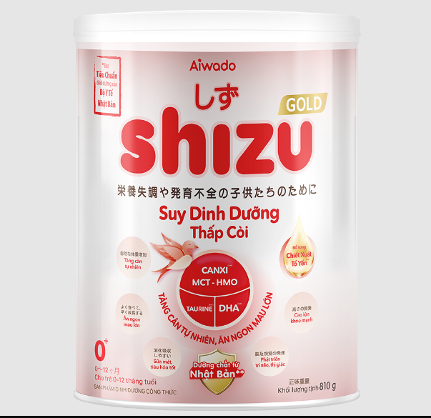 Sữa bột Aiwado Shizu Gold Suy Dinh Dưỡng Thấp Còi 0+ 1+ 810g