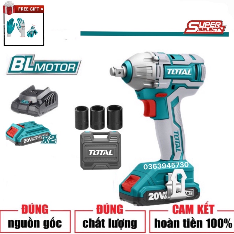 Total máy siết buloong dùng pin lithium 20v tiwli2038