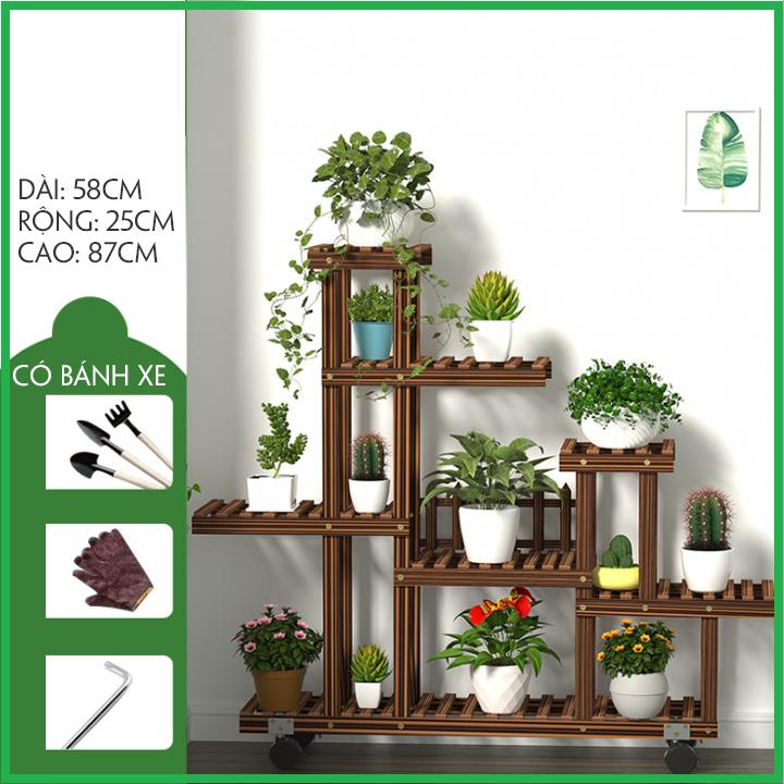 Giá Để Cây Cảnh 7 Tầng Kèm Bánh Xe Di Chuyển, Kệ Trang Trí, Kệ Để Cây Cảnh Cao Cấp