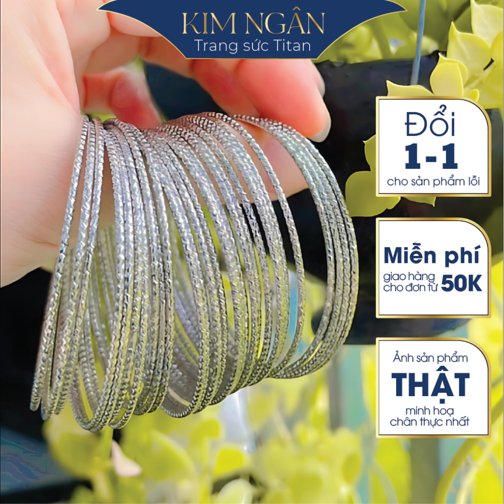 Vòng ximen kim cương nữ không khoá ximen titan nữ 1ly khong hoen gỉ ximen bạch kim trang sức titan Kim Ngân 03