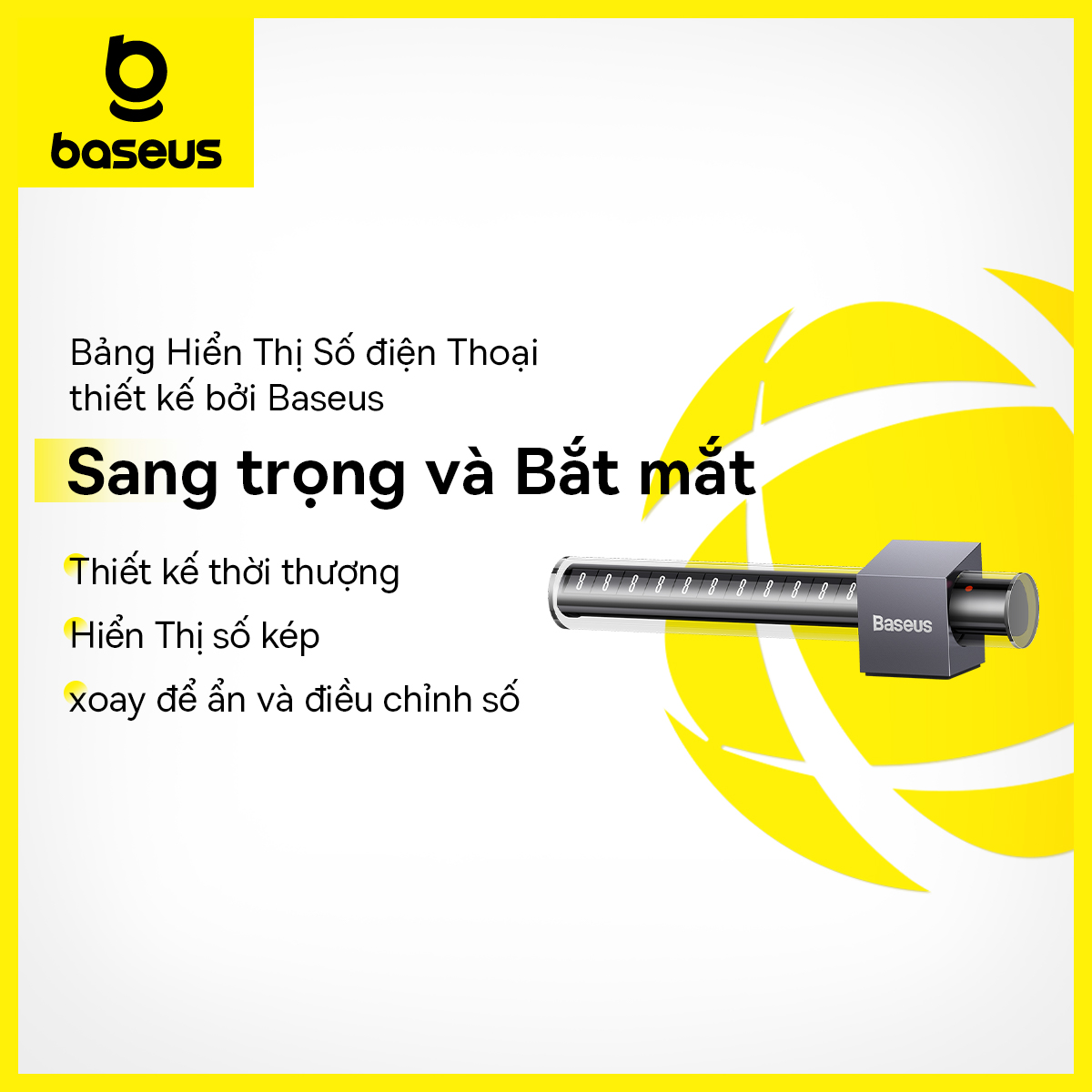 Bảng Hiển Thị Số điện Thoại Dùng cho đỗ Xe Hơi Tạm Thời, Bảng hiển thị thiết kế số Baseus