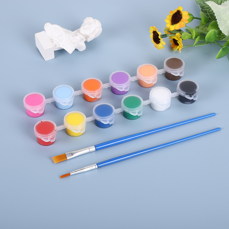 Bộ 12 màu nước + 2 cọ + khay pha màu