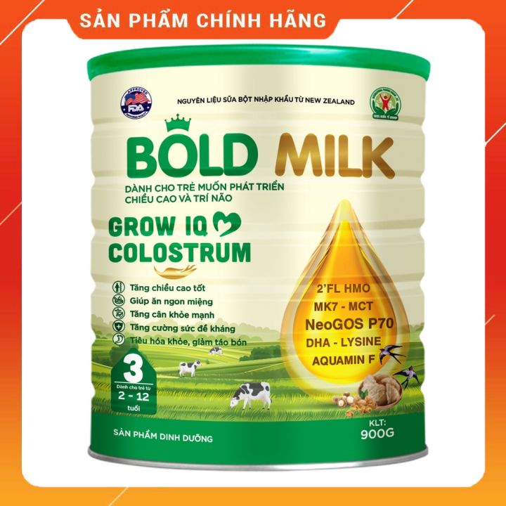 Sữa y tế bold milk grow iq colostrum 900g