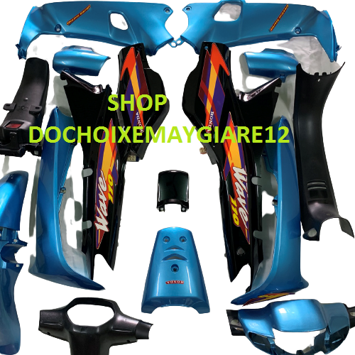 Bộ dàn áo xe wave alpha 110  -  wave  ZX -WAVE nhỏ 110-wave 1 bóng -Full nhựa đời 2000 đến 2006- nhựa trắng cao cấp