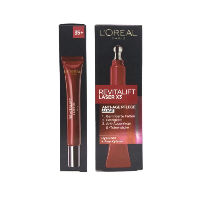 Kem dưỡng da vùng mắt loreal revitalift laser x3 anti- age pflege augen.