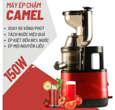 Máy ép chậm camel lt-02 , máy ép chậm đa chức năng máy ép nguyên quả trái cây rau củ quả ép kiệt bã đến 98% tiện lợi 150w dung tích 1000ml dễ dàng tháo lắp vệ sinh .thiết kế máy nhỏ gọn, phù hợp cho góc bếp xinh xắn
