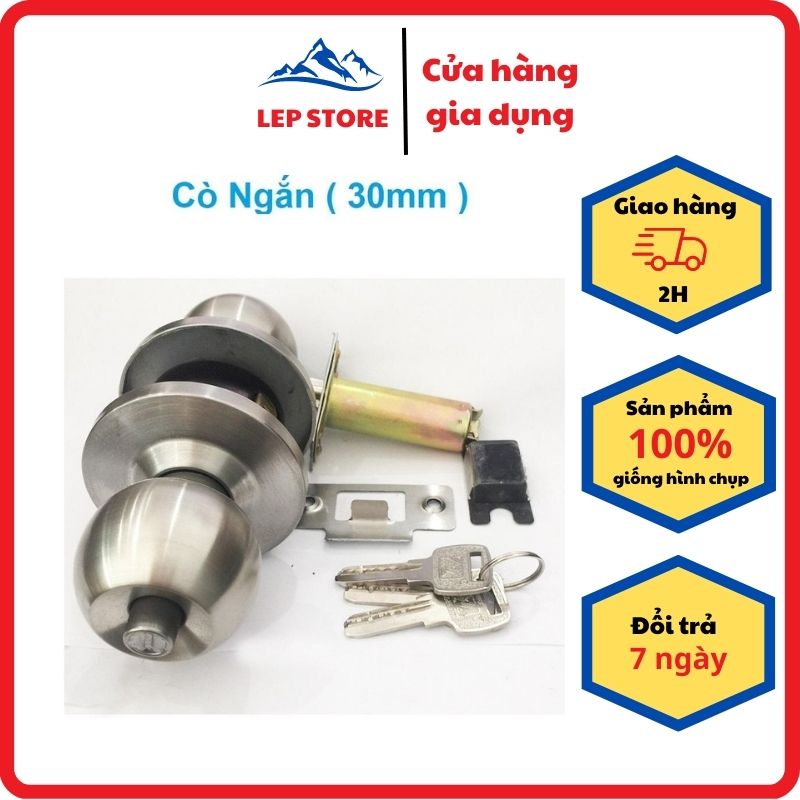 Khóa Tay Nắm Tròn Cao Cấp Zani Màu Trắng Bạc, Khóa cửa tay nắm tròn Zani, Ổ khoá tay nắm tròn Zani - Lep Store