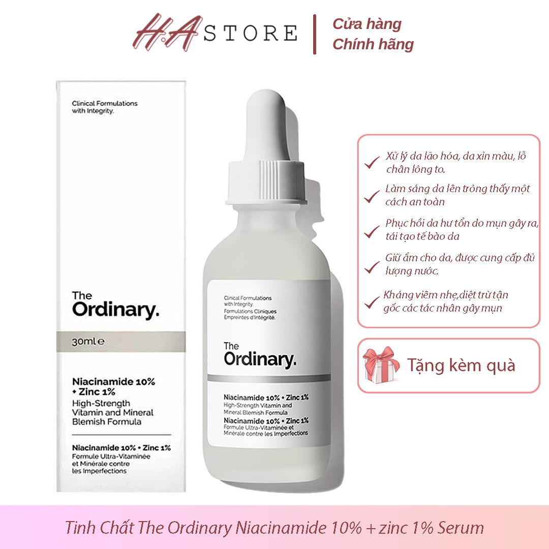 Tinh Chất The Ordinary Niacinamide 10% + Zin 1% Serum Giảm Mụn Dưỡng Da - 30ml