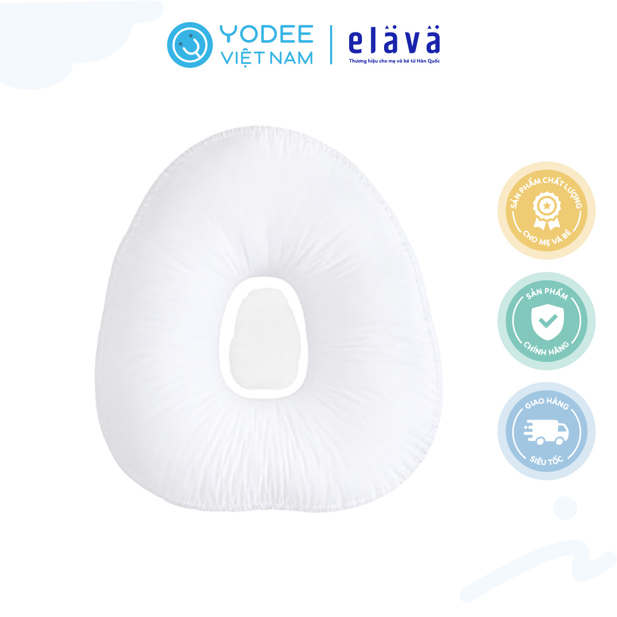 Elava Ruột gối chống trào ngược cho bé sơ sinh, 100% bông Huvis kháng khuẩn (không kèm vỏ gối)