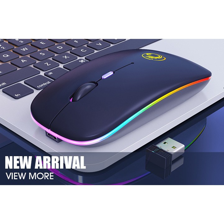 Chuột k dây bluetooh 5.1/ wireless 2.4ghz imice e-1300 pin sạc - led rgb