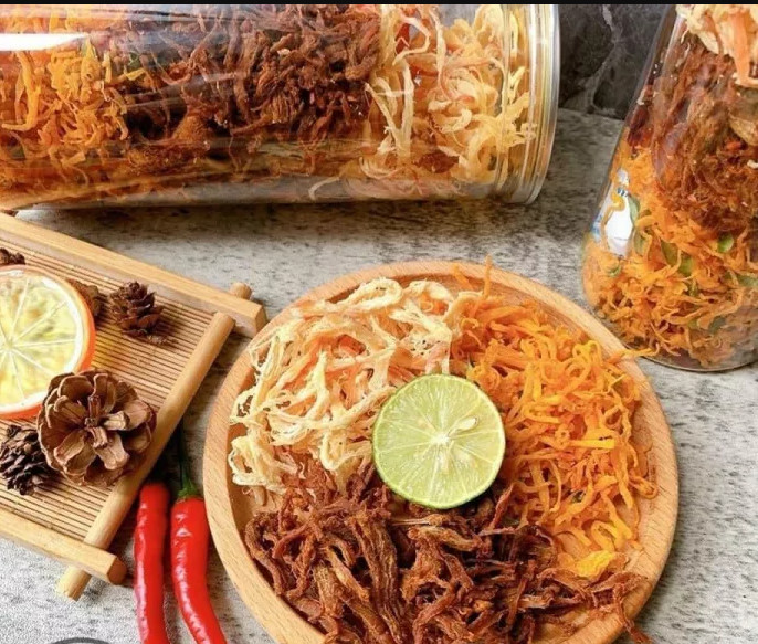 Mix 3 loại khô heo, khô gà, mực sợi, đặc sản ngon lạ đà lạt