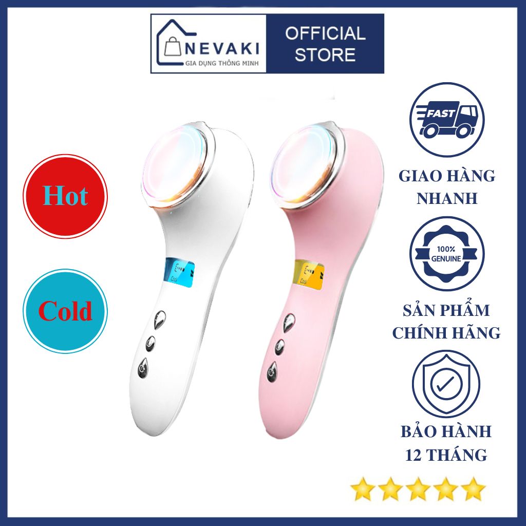 Máy đẩy tinh chất nóng lạnh Nevaki giúp làm sạch da, thúc đẩy hấp thụ dưỡng chất, se khít lỗ chân lông, ngăn ngừa mụn