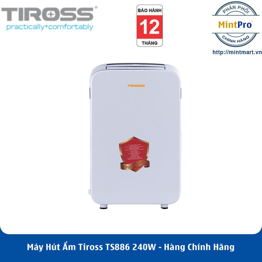 Máy hút ẩm tiross ts886 240w - hàng chính hãng