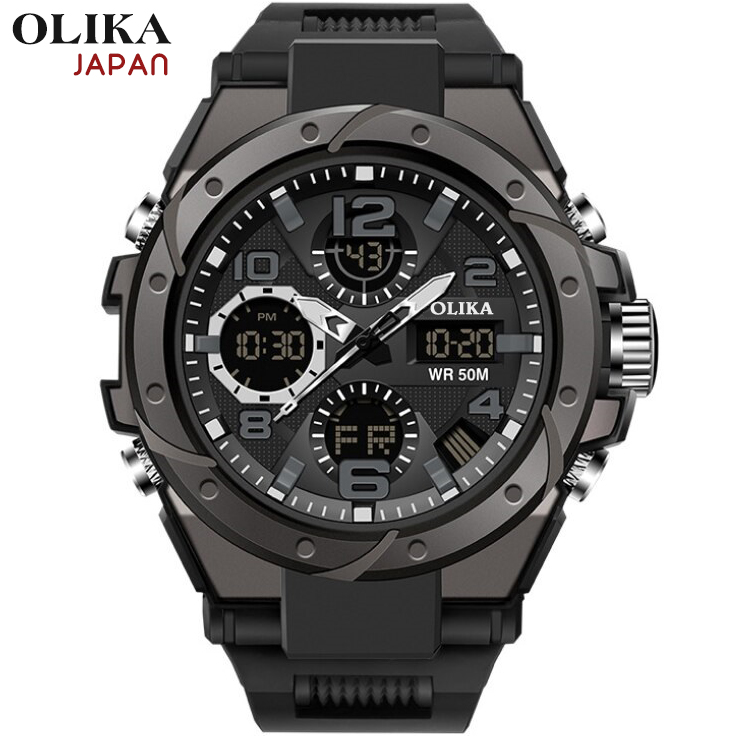 Đồng hồ Nam OLIKA JAPAN Chuẩn Quân Đội - 2 Máy Chạy Song Song , Đẳng cấp Bền Giá Sốc, Đồng hồ Nam Kim Dạ Quang, Đồng hồ nam thể thao, Đồng hồ nam giá rẻ, Đồng hồ chống nước